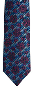 Tie Set - Floral - Blue/Cerise Ref: 6440