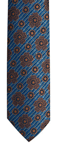 Tie Set - Floral - Blue/Copper Ref: 6438