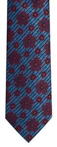 Tie Set - Floral - Blue/Red Ref: 6441