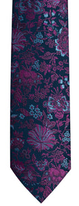 Tie Set - Floral - Navy/Cerise Ref: 6410