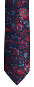 Tie Set - Floral - Navy/Red Ref: 6409