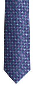Tie Set - Square - Purple/Blue Ref: 6419